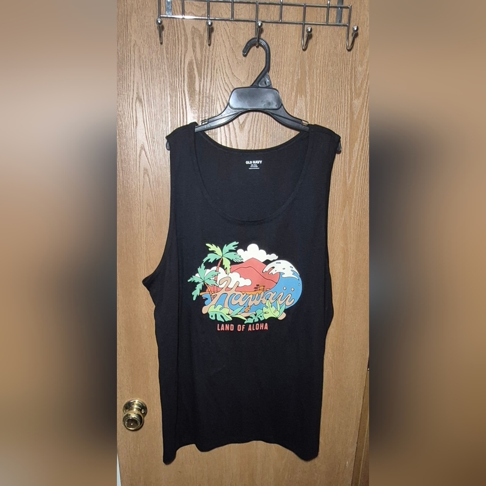 NWT Old Navy Men's Soft-Washed Hawaii Tank Top Navy Size XXL Tall